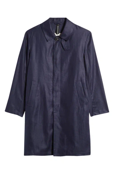 Mackintosh Trivero Linen Raincoat In Navy