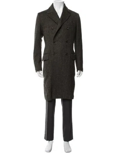 Pre-owned Mackintosh Tweed Pattern Overcoat In Green