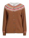 Mackintosh Woman Cardigan Camel Size L Lambswool In Brown
