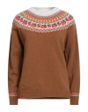 Mackintosh Woman Cardigan Camel Size L Lambswool In Brown