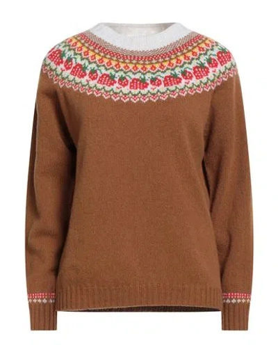 MACKINTOSH MACKINTOSH WOMAN SWEATER CAMEL SIZE L LAMBSWOOL