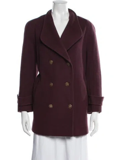 Pre-owned Mackintosh Wool Peacoat In Burgundy