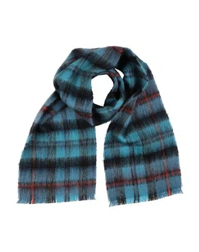 Mackintosh Wool Scarf Scarf Turquoise Size - Wool, Mohair Wool, Nylon In Blue