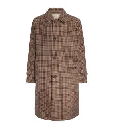 Mackintosh Wool-cotton Reversible Balfield Overcoat In Brown