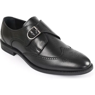 Macnola Oregon Wingtip Monk Strap Shoe In Black