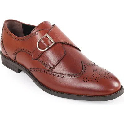 Macnola Oregon Wingtip Monk Strap Shoe In Burgundy