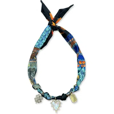 Macrae & Co . Addy Scarf Charm Necklace In Multi