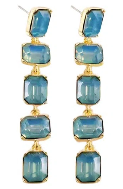 Macrae & Co . Alice Crystal Linear Drop Earrings In Blue