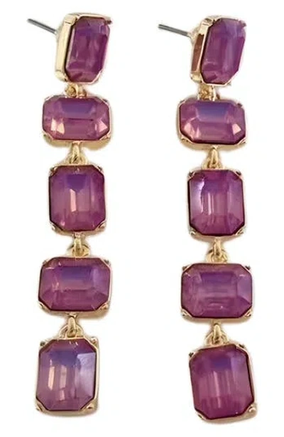 Macrae & Co . Alice Crystal Linear Drop Earrings In Purple