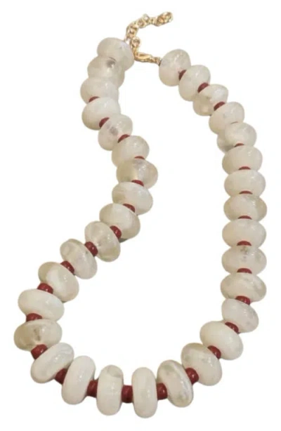 Macrae & Co . Amalfi Beaded Necklace In Gray