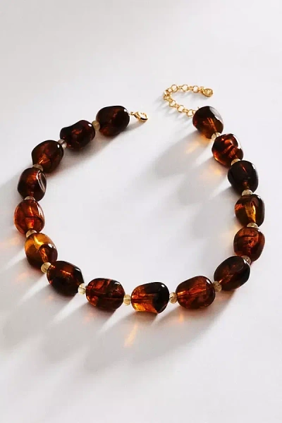 Macrae & Co Amber Necklace In Brown