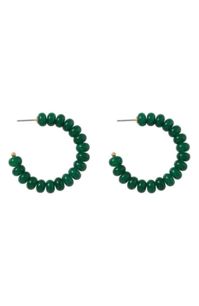 Macrae & Co . Bauble Beaded Hoop Earrings In Green