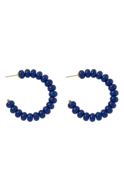Macrae & Co . Bauble Beaded Hoop Earrings In Blue