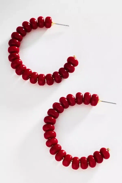 Macrae & Co Bauble Hoop Earrings In Red