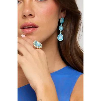 Macrae & Co . Bejeweled Drop Earrings In Blue