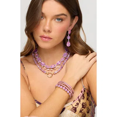 Macrae & Co . Bejeweled Drop Earrings In Purple
