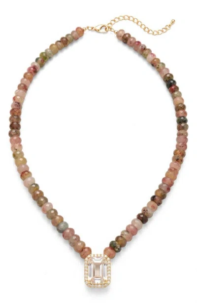 Macrae & Co . Birch & Bronze Beaded Pendant Necklace In Brown
