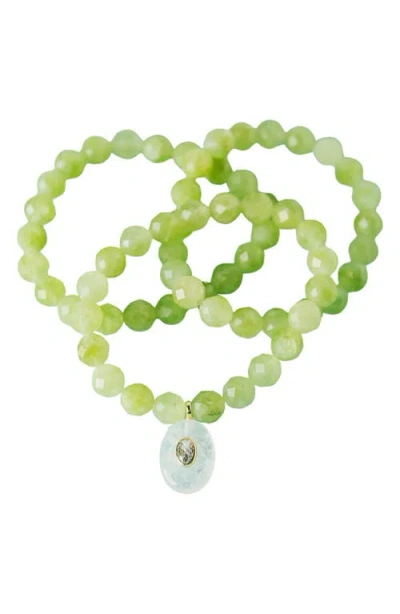 Macrae & Co . Citrus Bloom Bracelet Set In Green