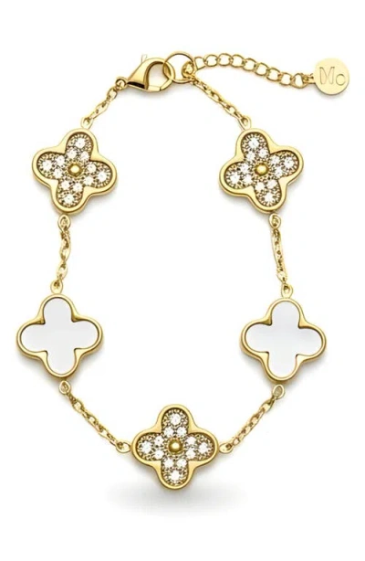 Macrae & Co . Clover Station Bracelet In White