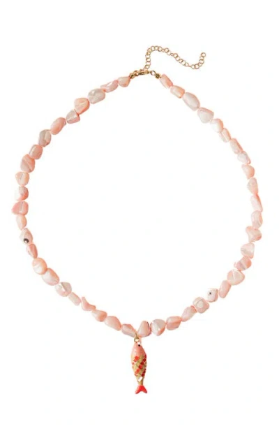Macrae & Co . Coral Reef Pendant Necklace In Pink