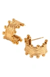 Macrae & Co . Crown Hoop Earrings In Gold