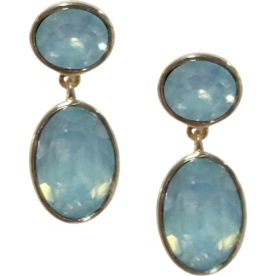 Macrae & Co . Crystal Double Drop Earrings In White