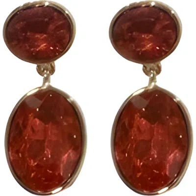 Macrae & Co . Crystal Double Drop Earrings In Yellow