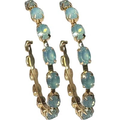 Macrae & Co . Crystal Hoop Earrings In Animal Print