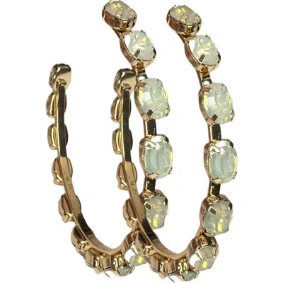 Macrae & Co . Crystal Hoop Earrings In Gold