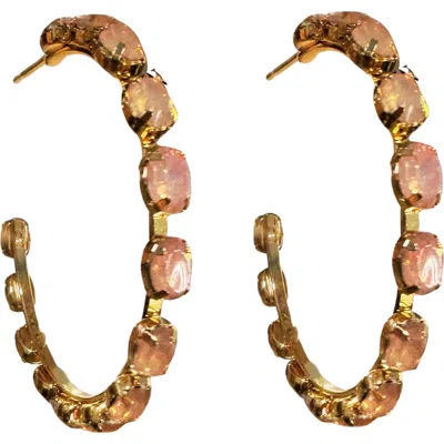 Macrae & Co . Crystal Hoop Earrings In Gold