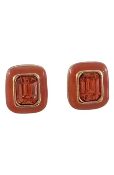 Macrae & Co . Cutie Crystal Stud Earrings In Red