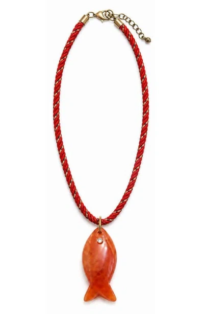 Macrae & Co . Dockside Strand Necklace In Red