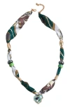 Macrae & Co . Eden Scarf Pendant Necklace In Multi