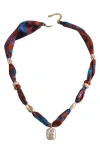 Macrae & Co . Eden Scarf Pendant Necklace In Multi