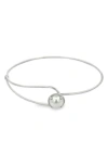 Macrae & Co . Faux Pearl Buckle Bracelet In Gray