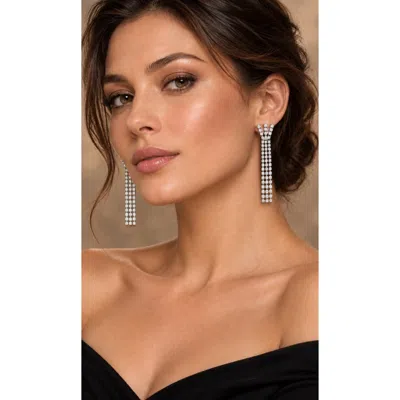 Macrae & Co . Fringe Party Linear Drop Earrings In Silver