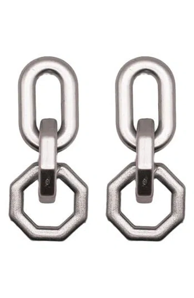 Macrae & Co . Geometric Link Drop Earrings In Pink
