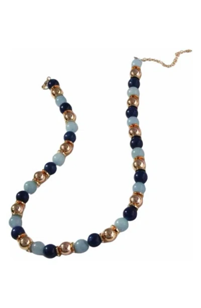 Macrae & Co . Gilded Beaded Necklace In Multi