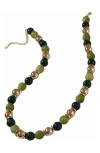 Macrae & Co . Gilded Beaded Necklace In Multi