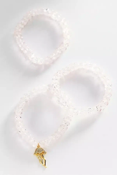 Macrae & Co Iced Out Bracelets, Set Of 3 In White