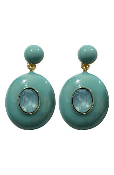 Macrae & Co . Maggie Crystal Drop Earrings In Purple