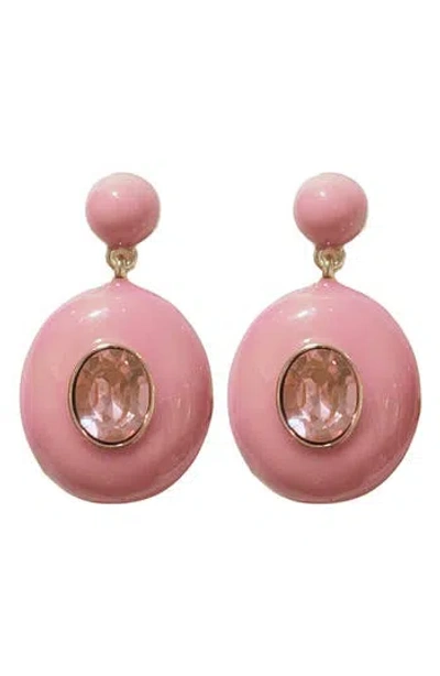 Macrae & Co . Maggie Crystal Drop Earrings In Pink