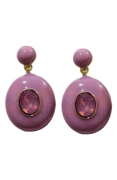 Macrae & Co . Maggie Crystal Drop Earrings In White