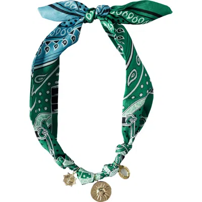 Macrae & Co . Margo Scarf Charm Necklace In Green