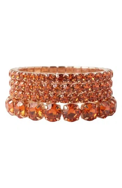 Macrae & Co . Maxi Crystal Stretch Bracelet In Orange