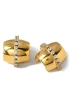 Macrae & Co . Mini Crystal Hoop Earrings In Gold