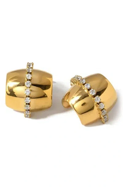 Macrae & Co . Mini Crystal Hoop Earrings In Gold
