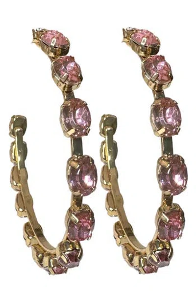 Macrae & Co . Mini Haley Crystal Hoop Earrings In Metallic
