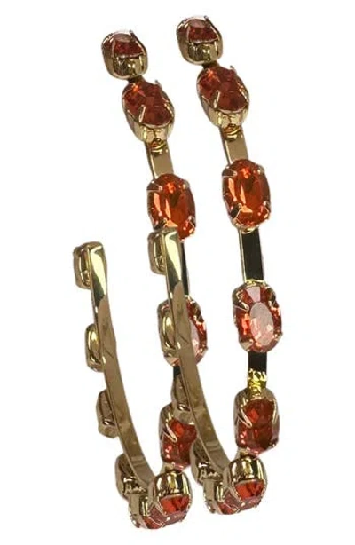 Macrae & Co . Mini Haley Crystal Hoop Earrings In Pink