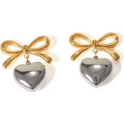 Macrae & Co . Mini Heart Earrings In Gold